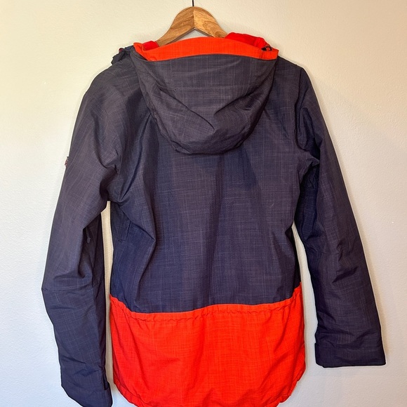 ROXY Jacket Women's Medium Red Blue 3/4 Zip Snap Button Long Sleeve Activewear - Picture 2 of 5